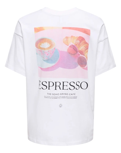 Only - ONLVivvi Lovely T-shirt - Bright White/Espresso